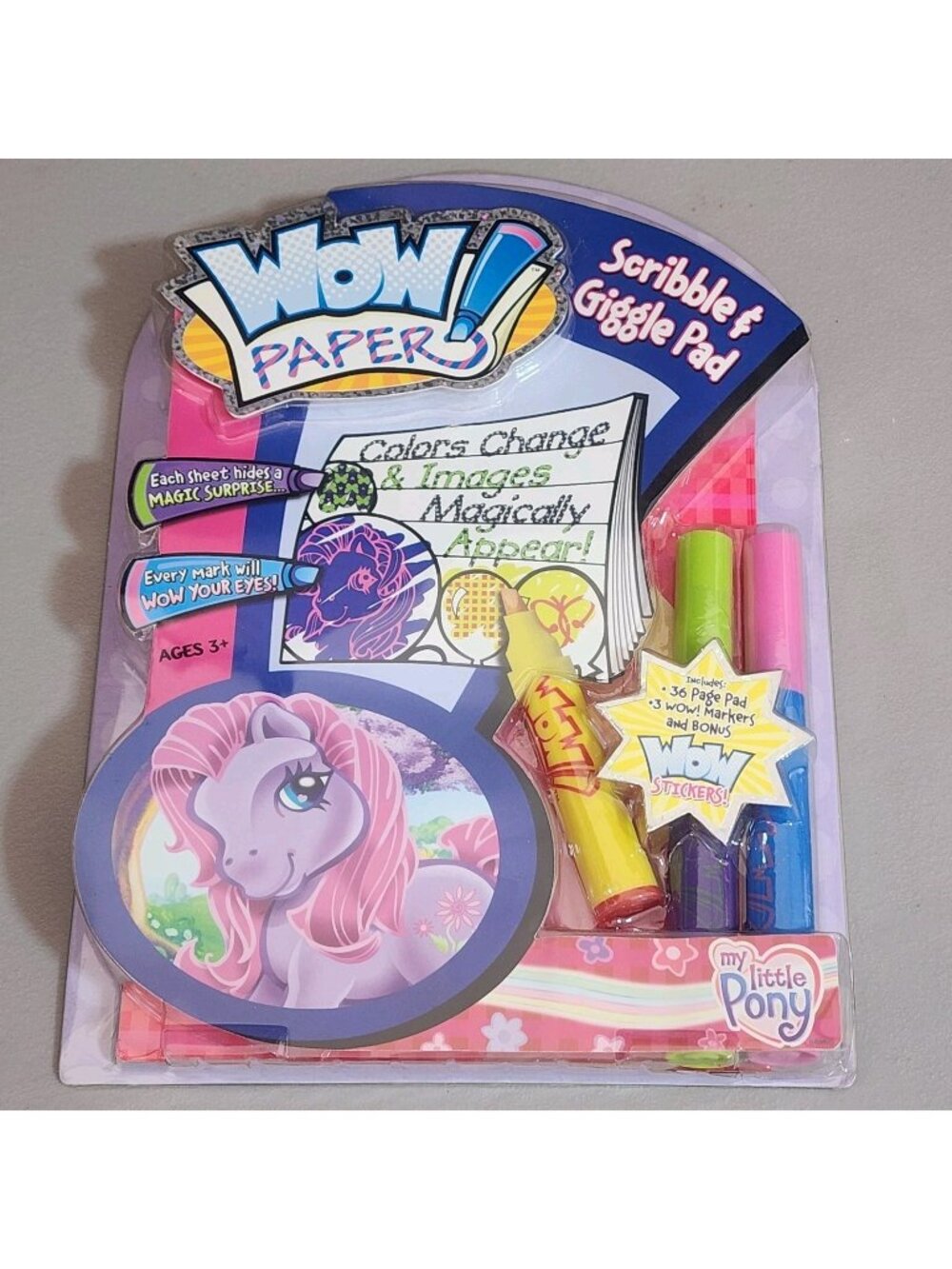 NEW My Little Pony Scribble & Giggle Kit Wow Paper 36-Page Pad 3 Markers...